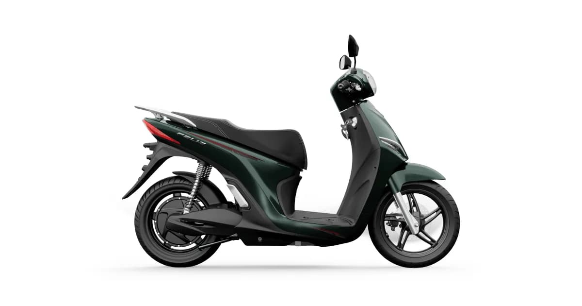 VinFast Feliz 2025 bản hai pin, màu Xanh rêu.