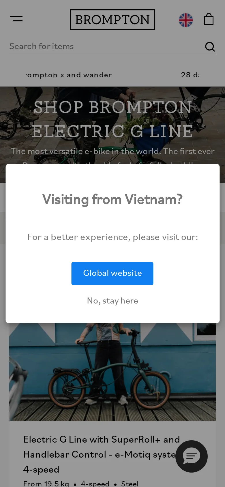 Trang G Line ở khổ điện thoại.
