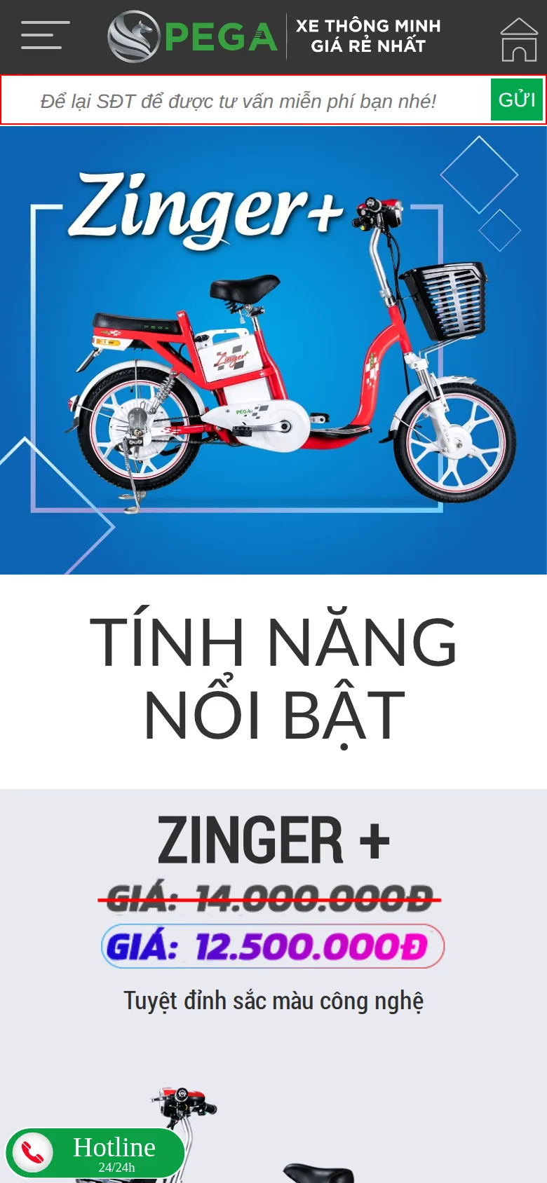 Trang Zinger+ ở khổ điện thoại.