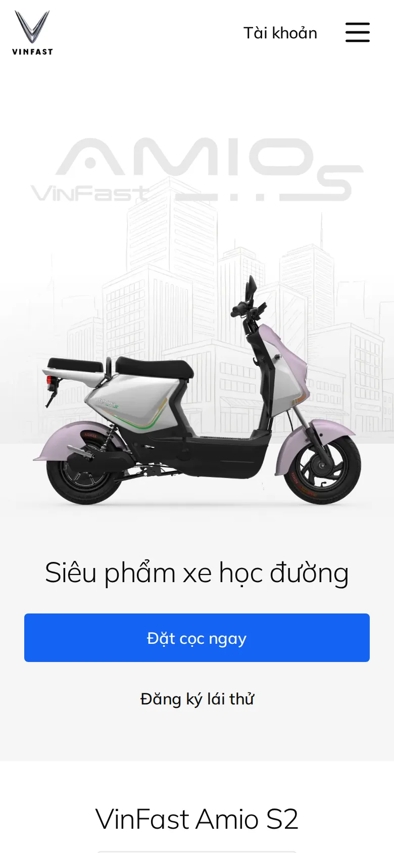 Trang Amio S2 ở khổ điện thoại.
