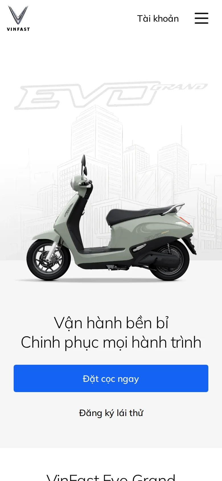 Bản di động của cùng trang — các thông số bị xếp dọc, dấu sao chú thích nằm cách chỗ con số khá xa.