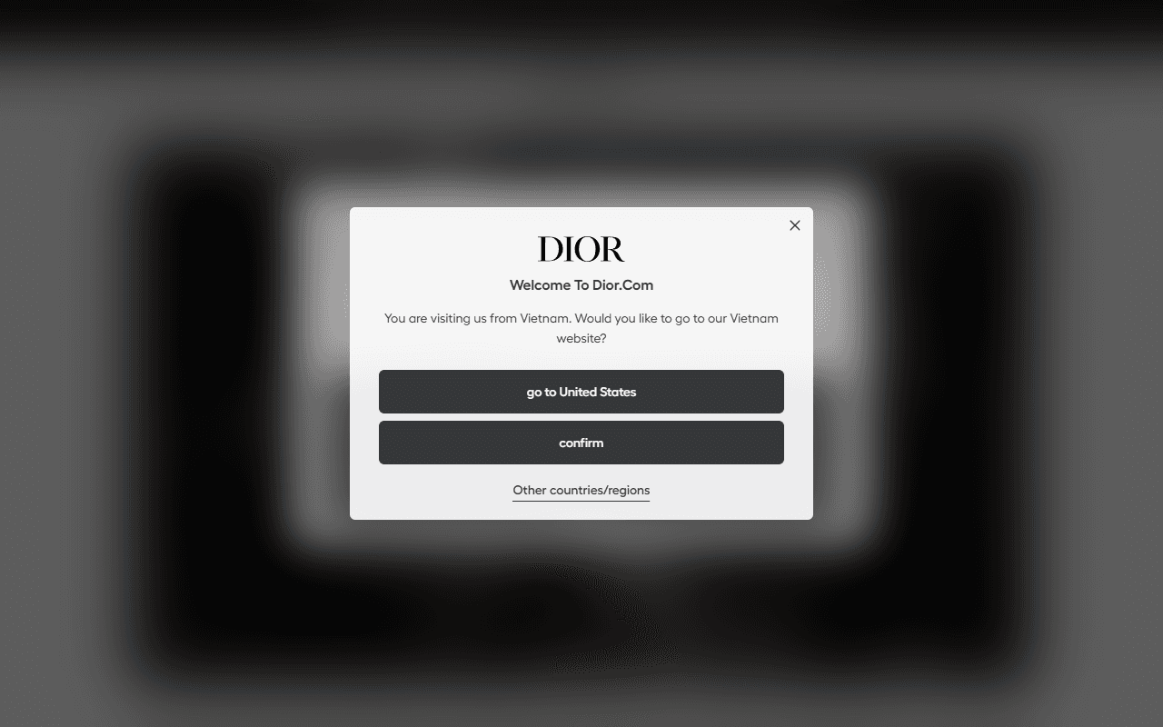 The Dior Beauty homepage, showing its makeup, fragrance and skincare ranges