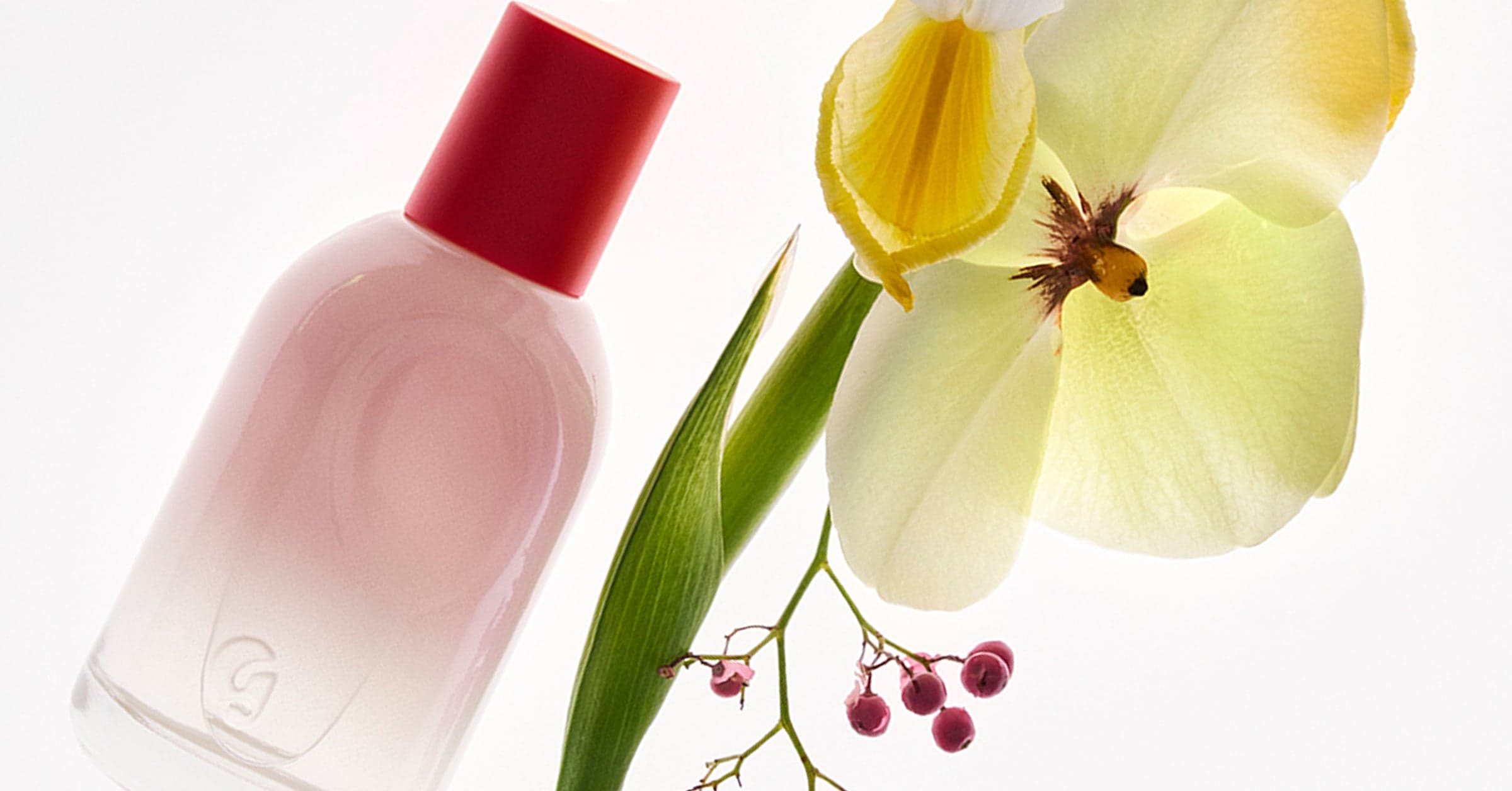 The Glossier homepage, showing its makeup and skincare range