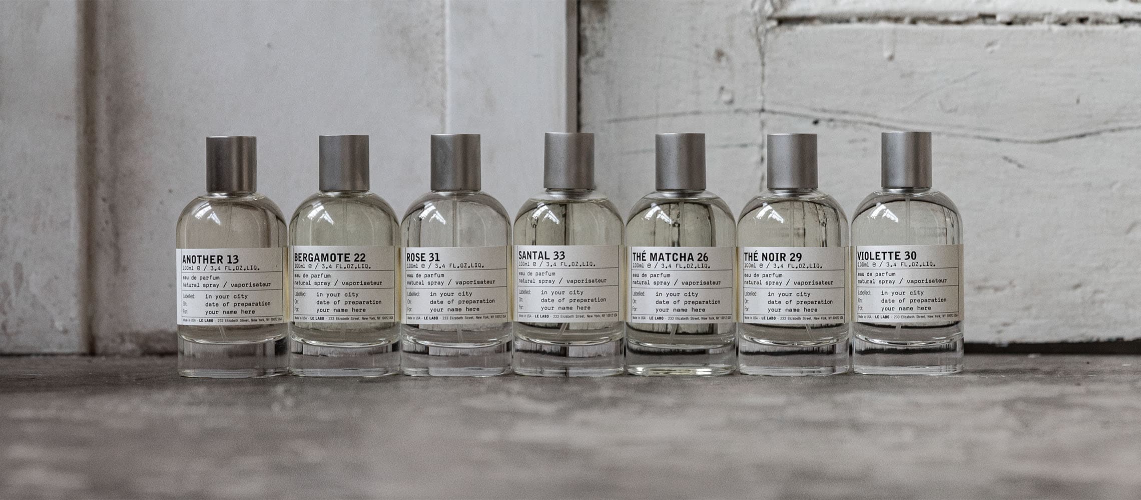 The Le Labo homepage, showing its fragrance range