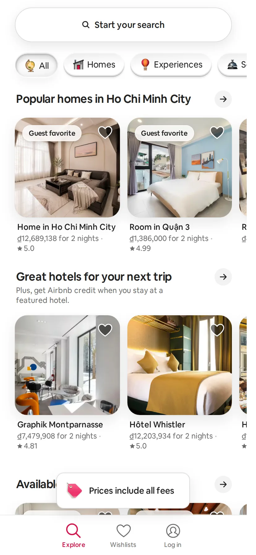 Airbnb's landing page rendered on a 414px-wide mobile viewport