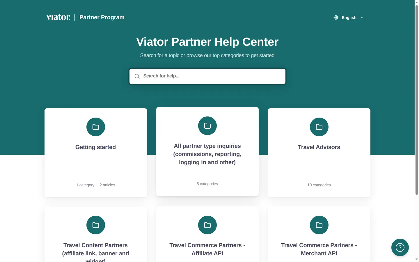 Viator's partner help centre, the documentation site the company publishes for its tour operators