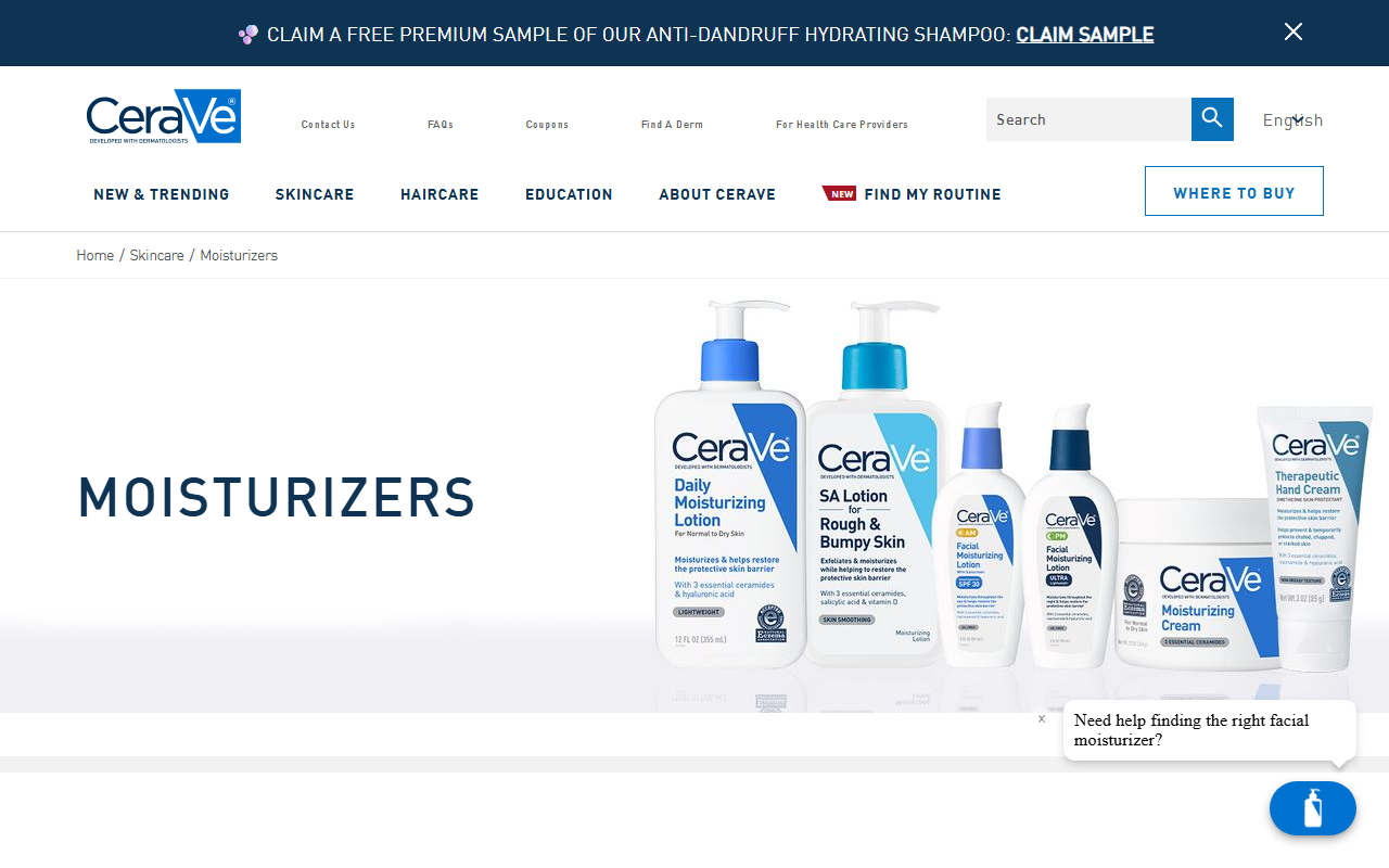 The CeraVe moisturiser range, including the 16 oz Moisturizing Cream tub