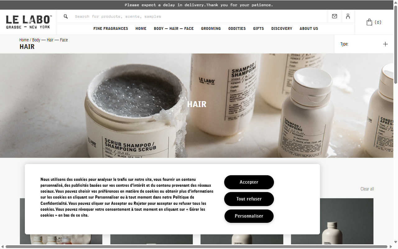 Le Labo's brand story page, describing the blend-to-order process