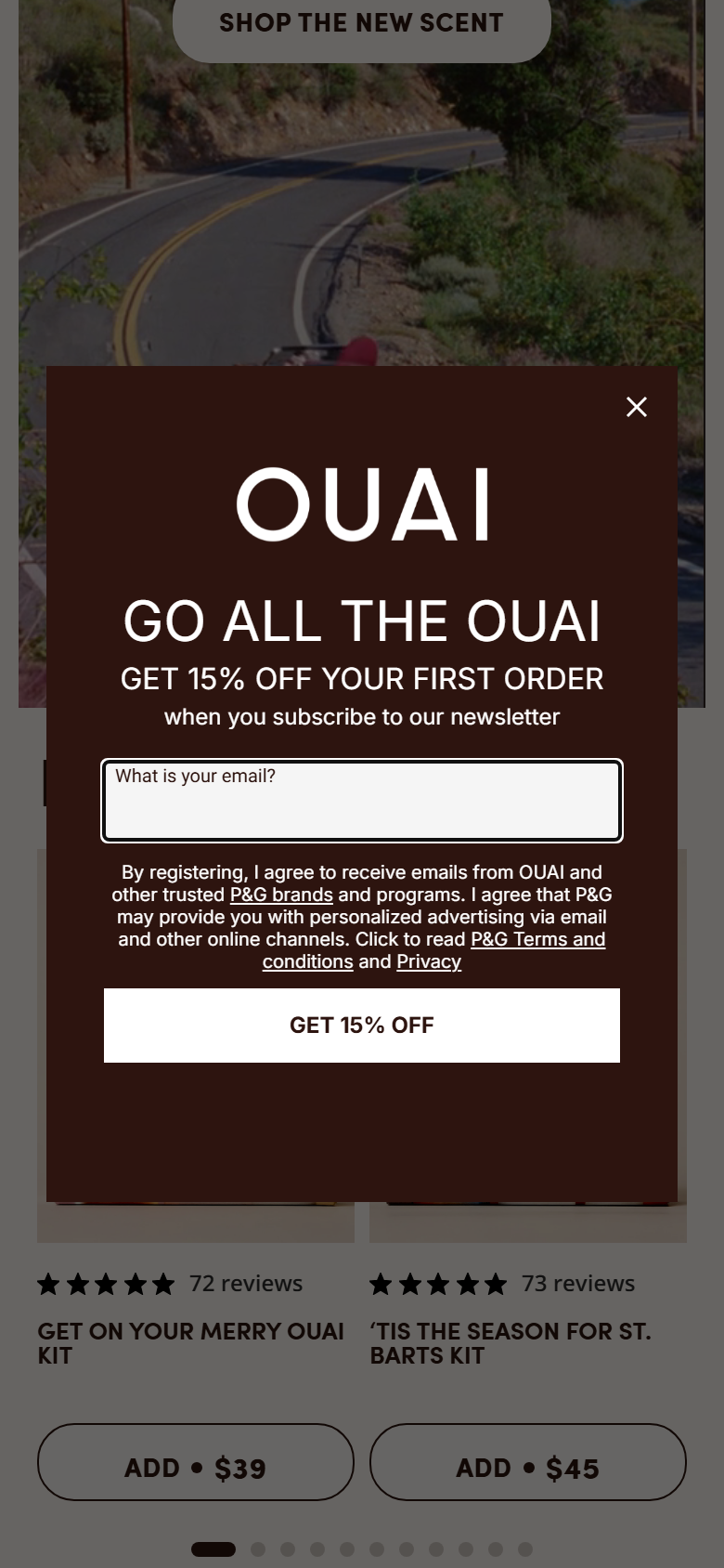 The Ouai site on a phone, showing a product page