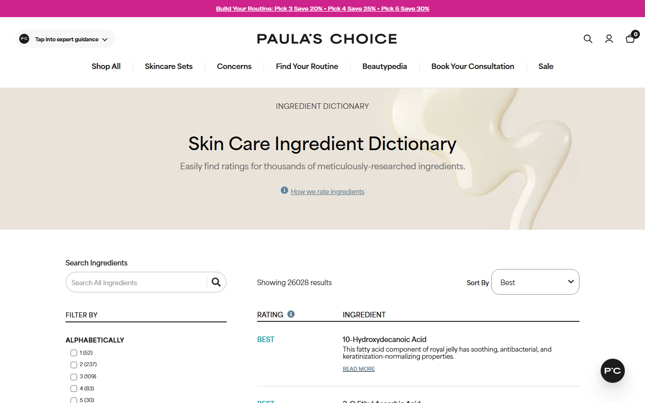 A Paula's Choice ingredient reference page explaining a single ingredient