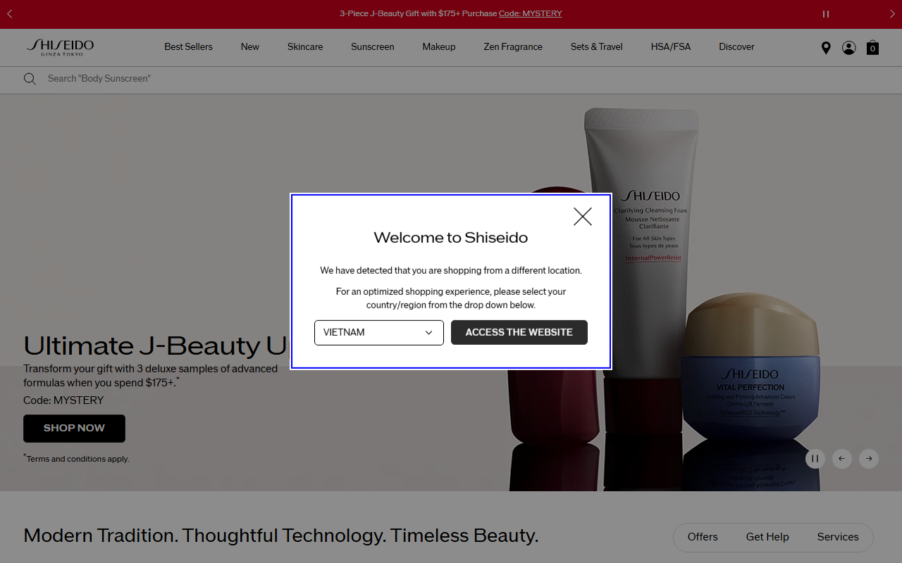The Shiseido skincare range, showing the Ultimune line