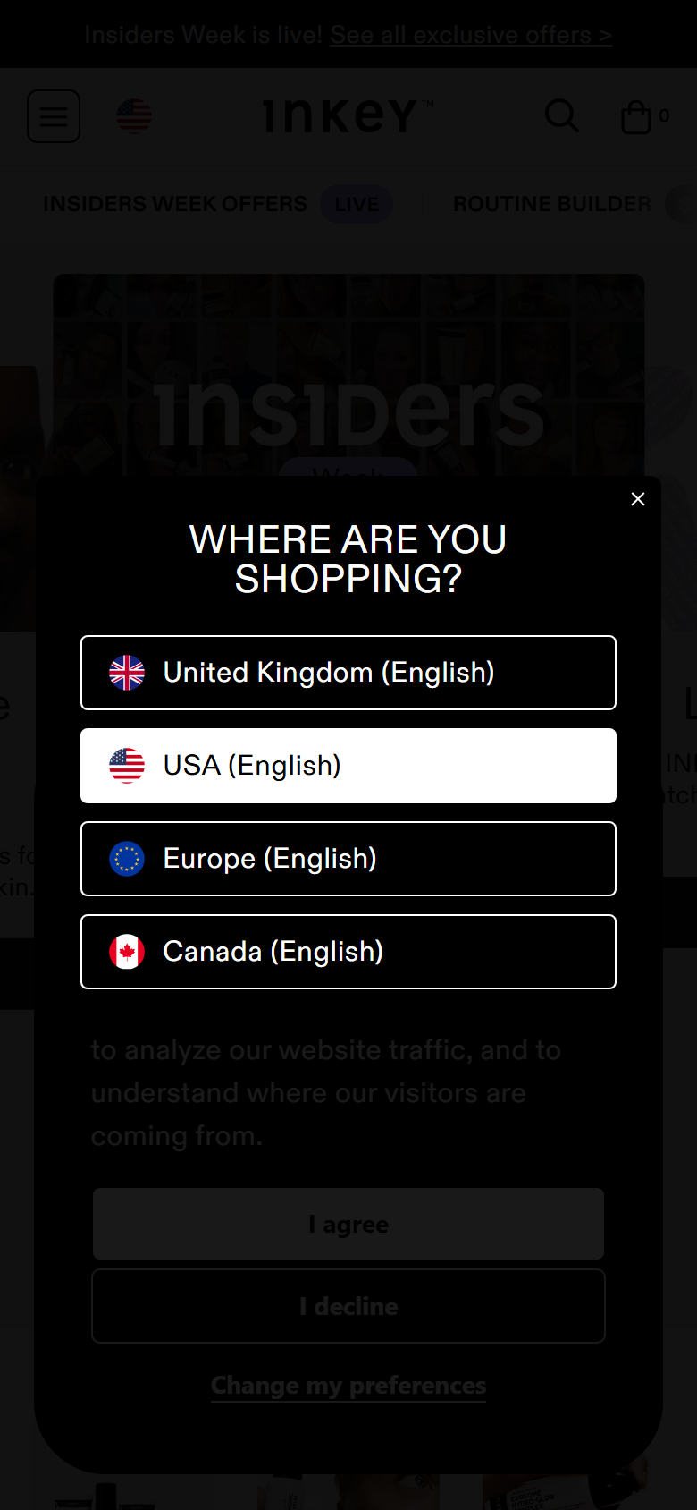 The INKEY List site on a phone, showing a product page with usage instructions
