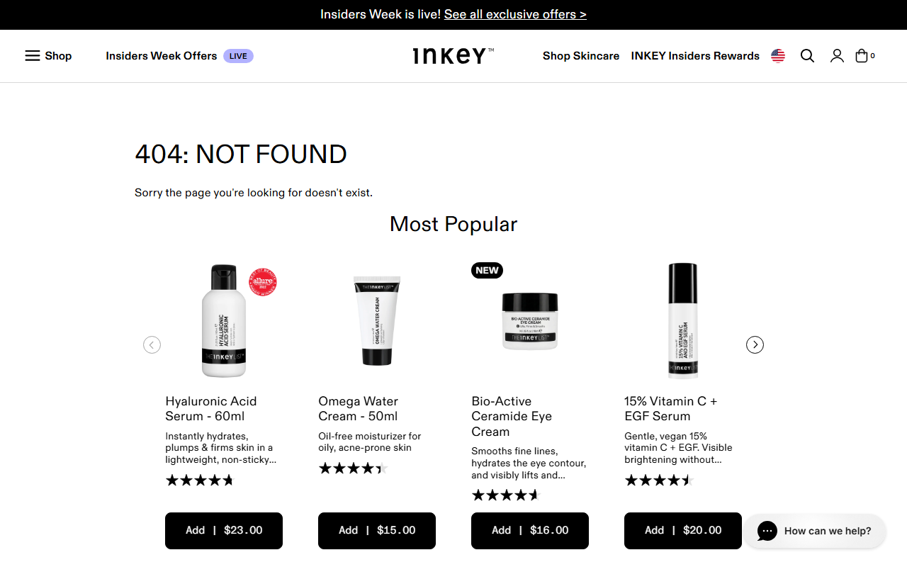 The INKEY List ingredients page, explaining what each active does