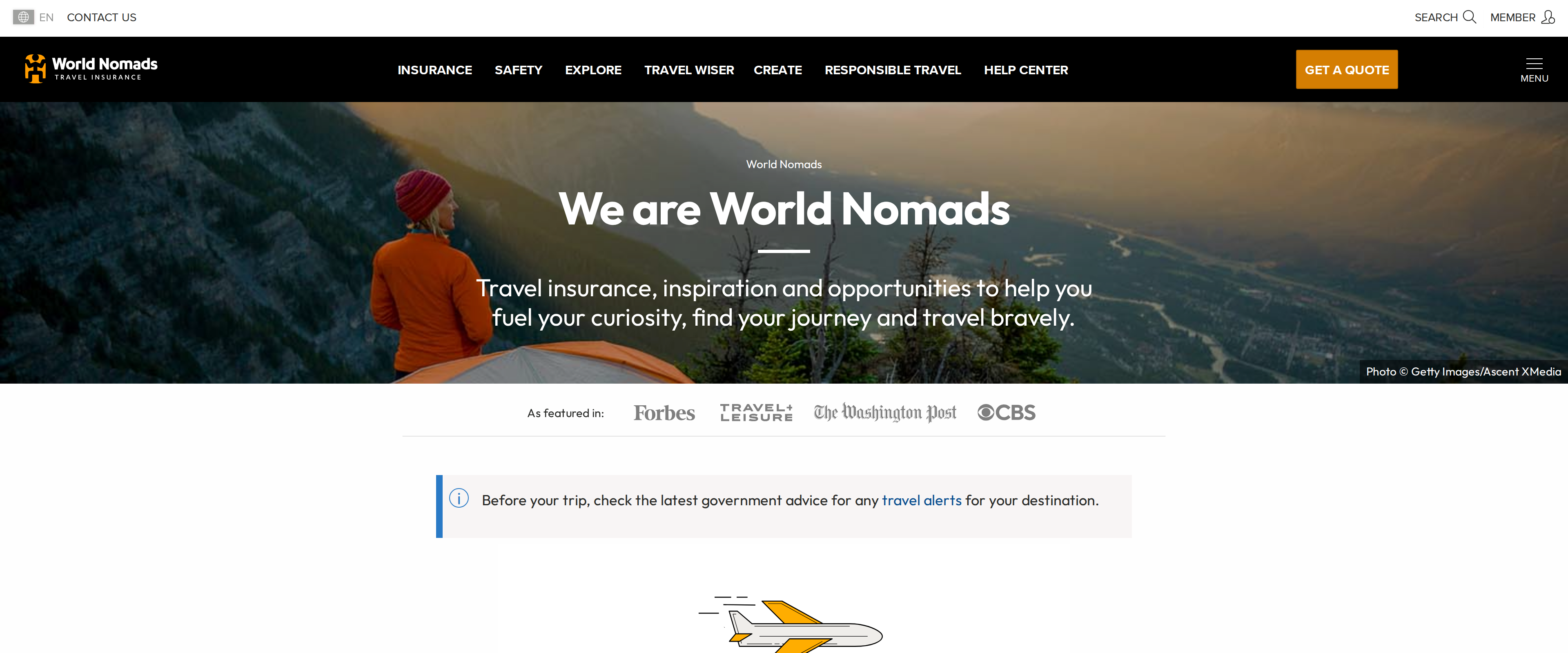 World Nomads homepage: We are World Nomads, travel insurance, inspiration and opportunities to travel bravely