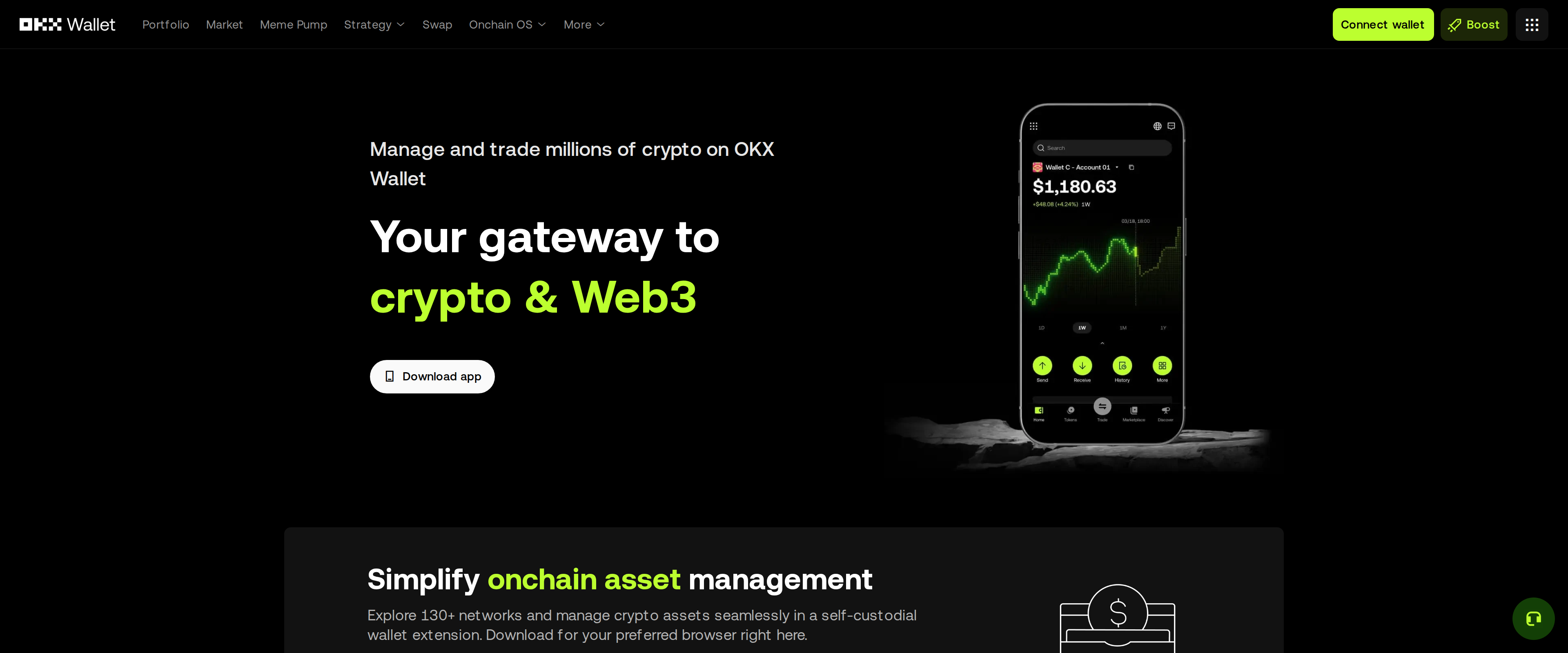 OKX Wallet download page across iOS, Android, Safari and Chrome extension