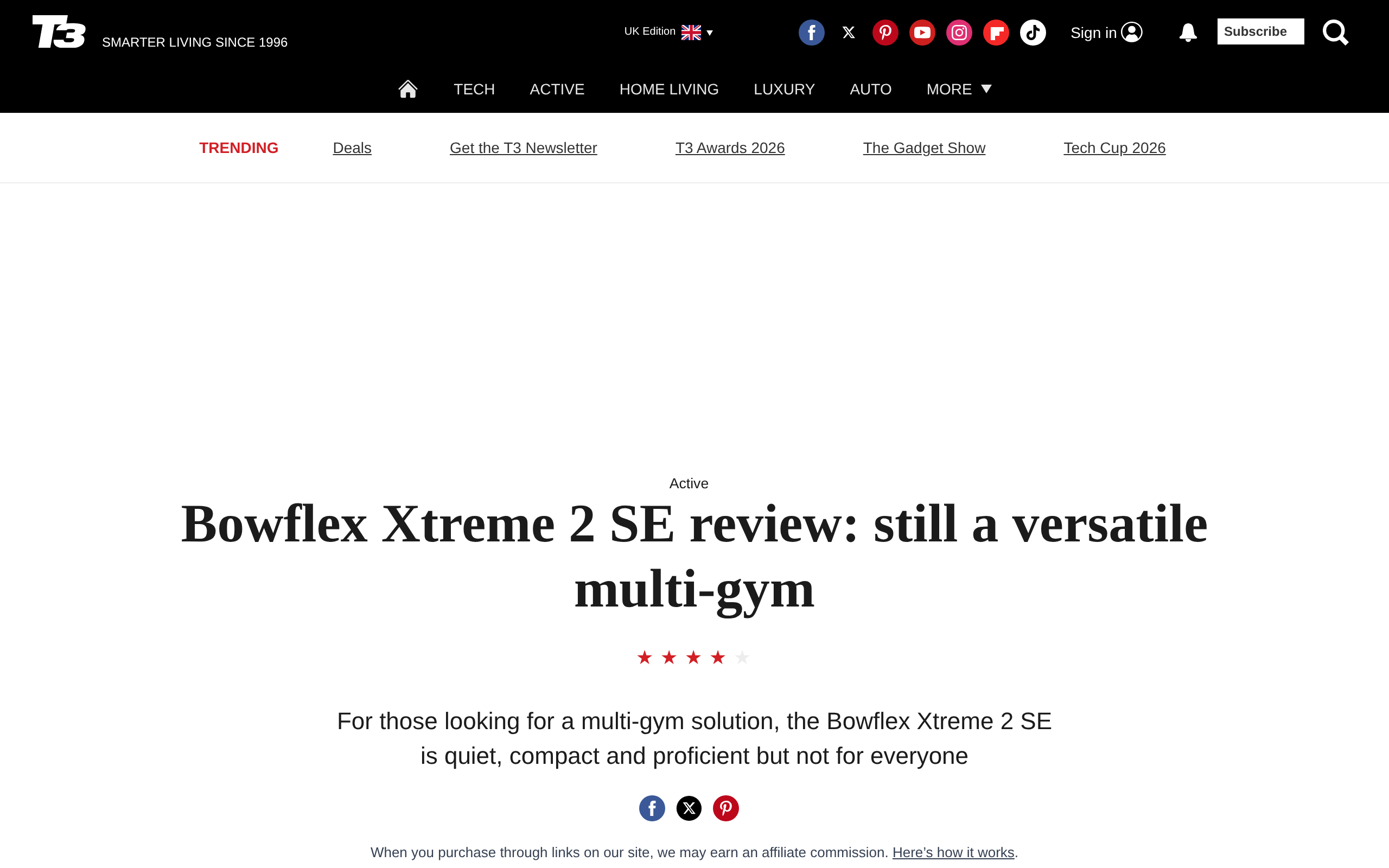 T3 review of the Bowflex Xtreme 2 SE, headed as a versatile multi-gym