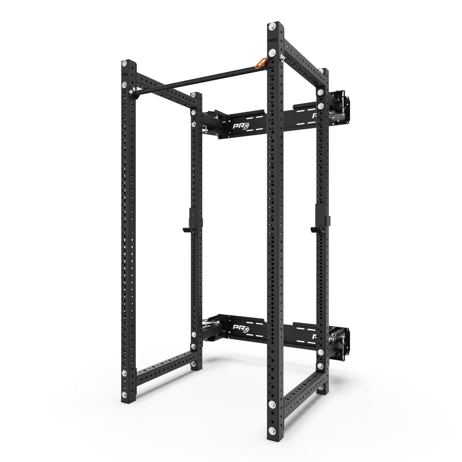 Black render of the Profile folding full cage opened out with a pull-up bar