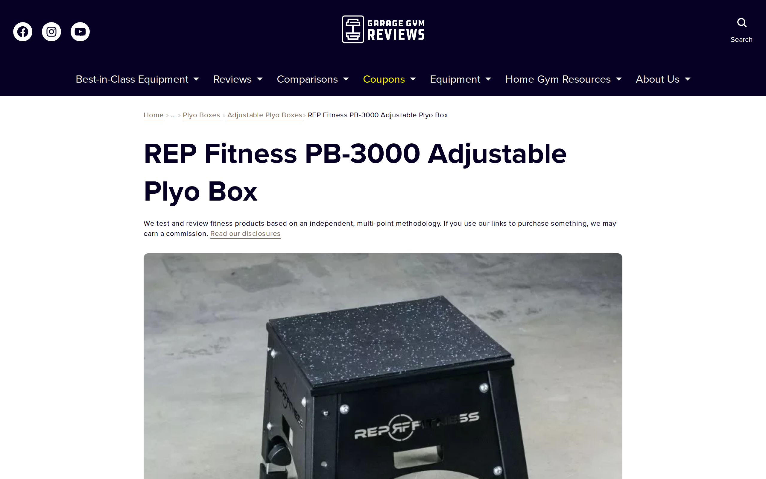 Garage Gym Reviews' test page for the REP PB-3000