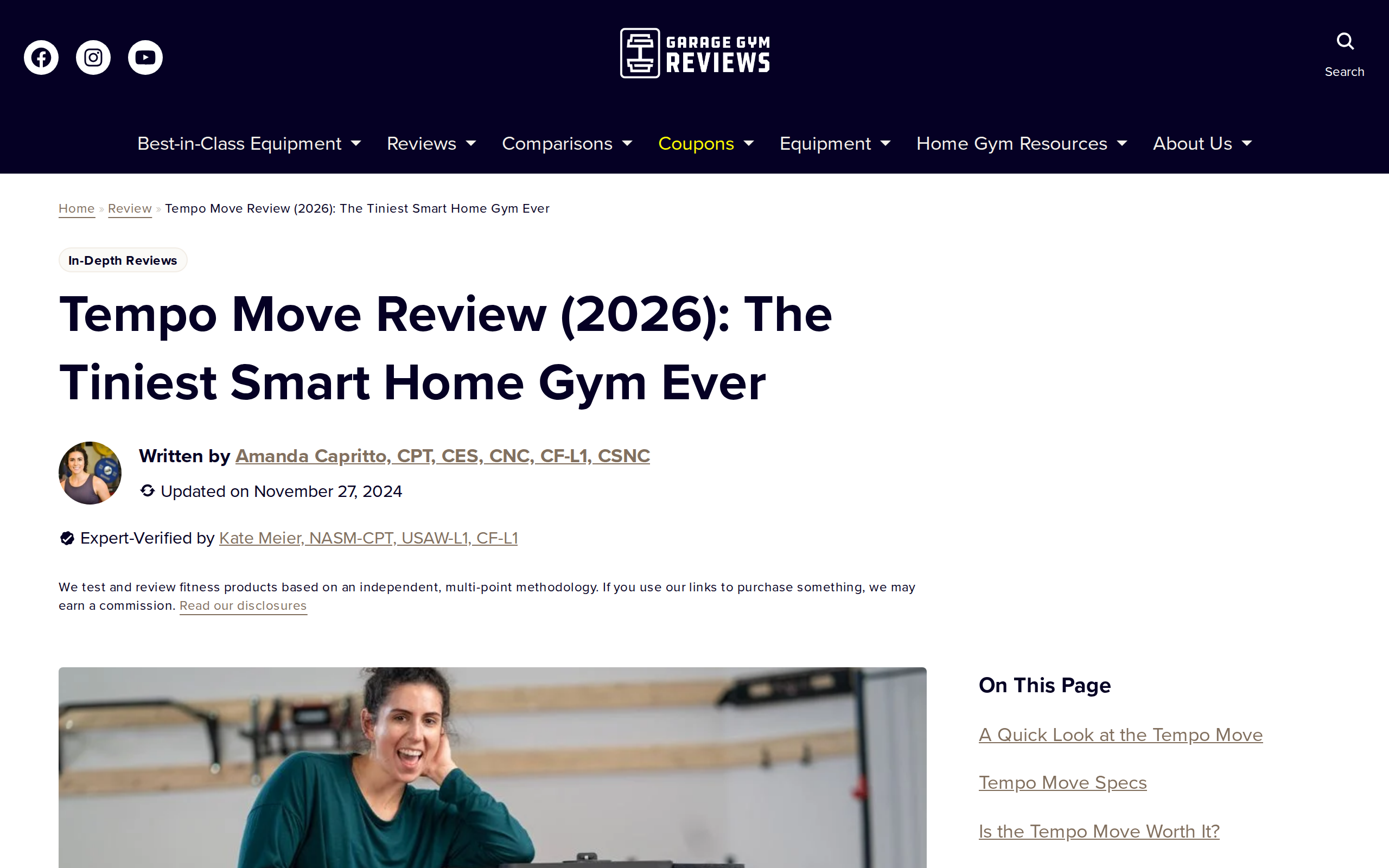 The Garage Gym Reviews test page for Tempo Move